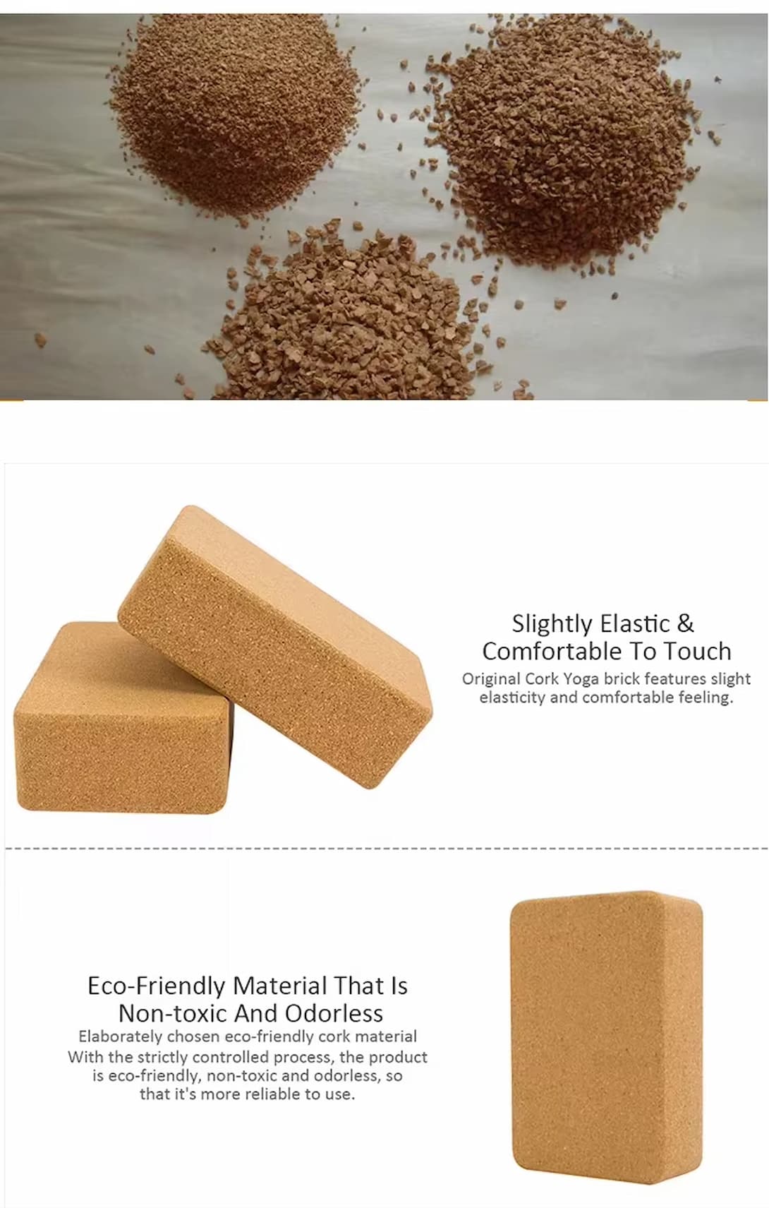 Eco Friendly Cork Yoga Block with Strong Grip