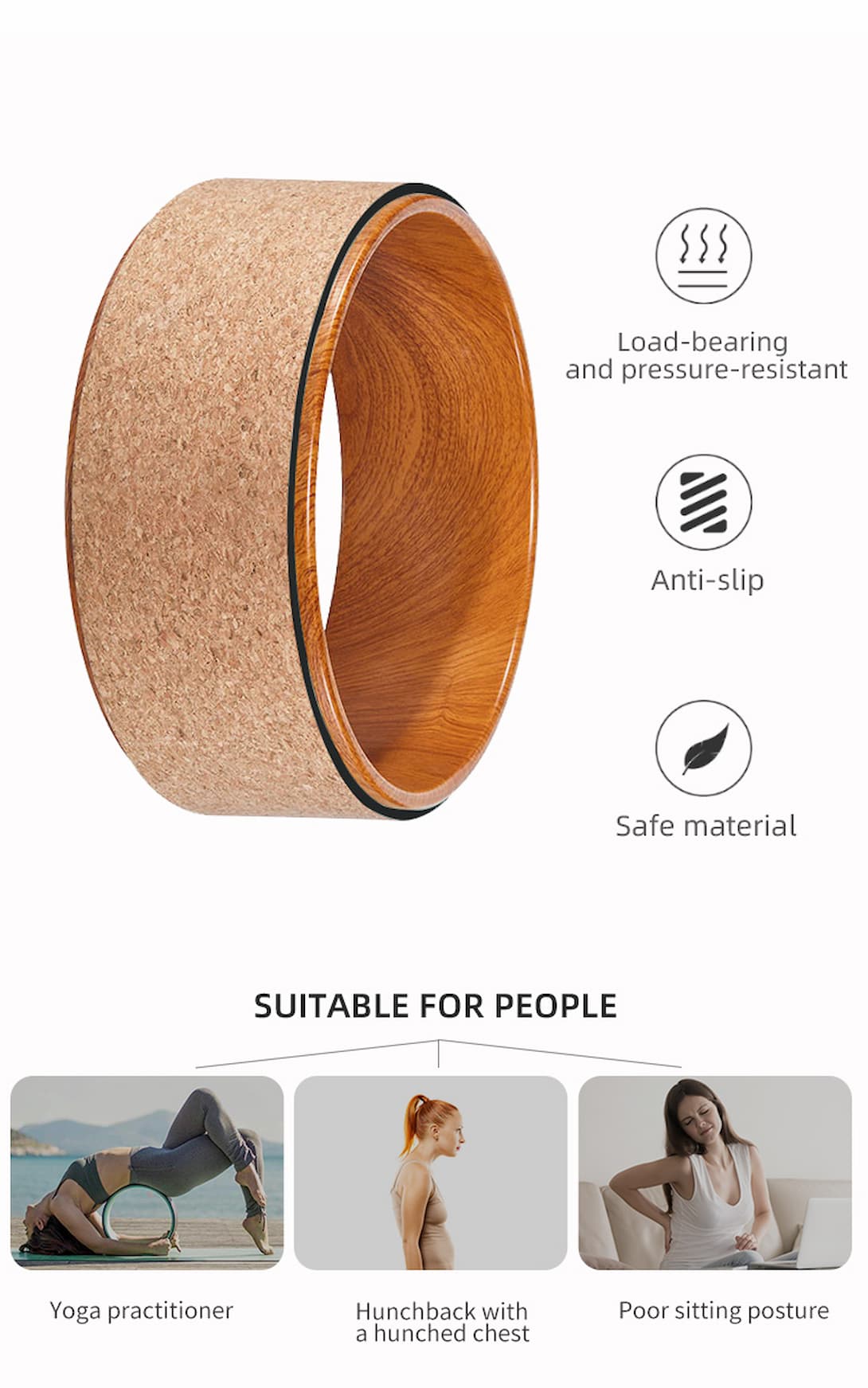 Wholesale Custom Cork Yoga Wheel ABS Yoga Wheel