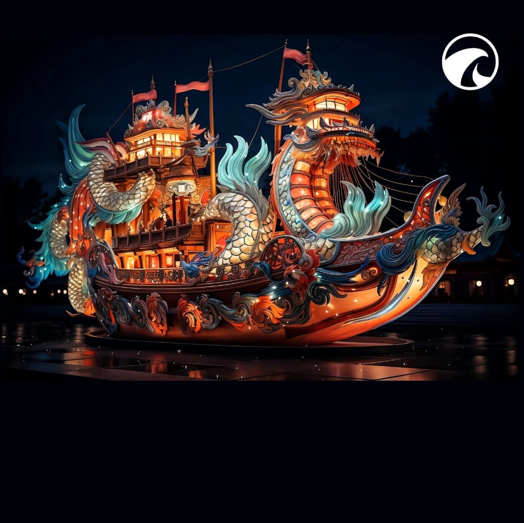 Avis de vacances du festival de bateaux-dragons d'Archiyoga